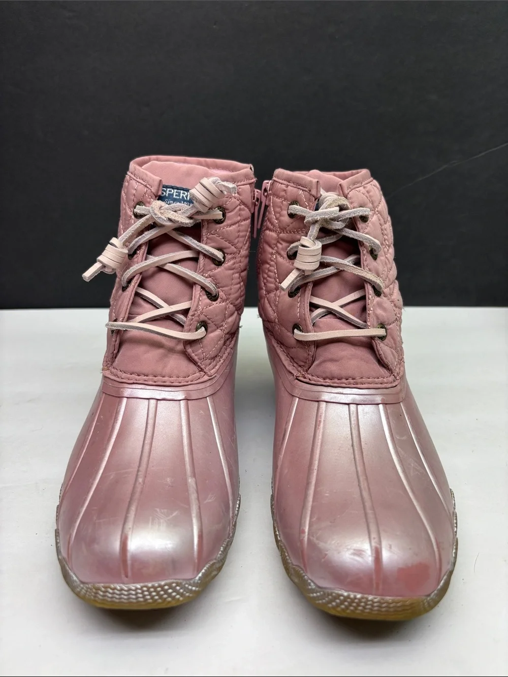 Sperry kids Pink Duck Boot Waterproof Ankle Boots, sz 3 little girl, box 77